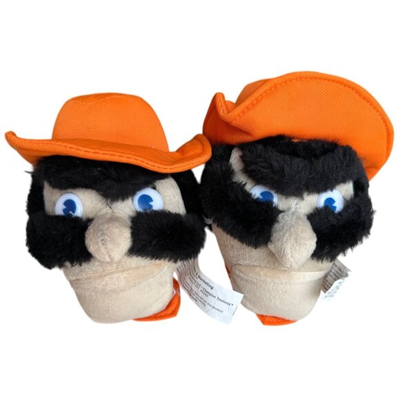 Set of 2 Oklahoma State Cowboys Pistol Pete Mini Plush Ornaments 6" Tall (READ) - Picture 1 of 10